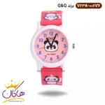 ساعت دخترانه کیو اند کیو صورتی طرح پاندا V23A-006VY