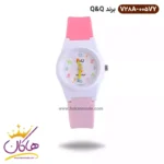 ساعت دخترانه کیو اند کیو صورتی اندکس رنگیV28A-005VY