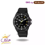 ساعت کیو اند کیو اسپرت بند رابر مشکی V30A/003VY