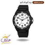 ساعت پسرانه کیو اند کیو مشکی صفحه سفید VS44J001Y