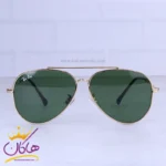 عینک آفتابی ری بن مردانه فلزی فریم خلبانی طلایی RB 1018/1