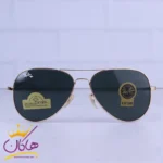 عینک آفتابی ری بن مردانه فلزی طلایی شیشه مشکی RB 3026 F/1