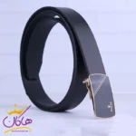 کمربند چرم طبیعی مردانه مشکی مدل ROLEX