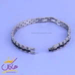 دستبند مردانه رولکس باریک نقره ای مشکی st 41068