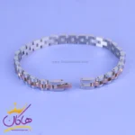 دستبند مردانه رولکس باریک نقره ای رزگلد st 41069