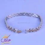 دستبند مردانه رولکس باریک نقره ای طلایی st 41070