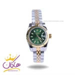 ساعت مچی زنانه رولکس فلزی دیت جاست صفحه سبز 4041/37