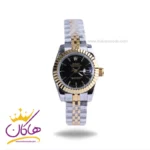 ساعت مچی رولکس زنانه فلزی دیت جاست صفحه مشکی 4041/47