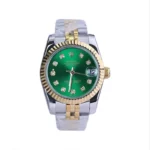 ساعت رولکس زنانه فلزی دیت جاست صفحه سبز 4042/17
