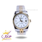ساعت رولکس مردانه فلزی دیت جاست نقره ای طلایی 4043/47