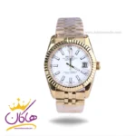 ساعت رولکس مردانه فلزی دیت جاست طلایی 4043/48