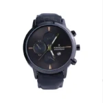 ساعت عقربه ای رومانسون مردانه بند چرم تمام مشکی G 2070/3