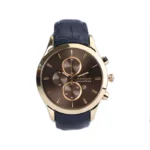 ساعت عقربه ای رومانسون مردانه چرم قاب طلایی G 2096/3