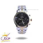 ساعت مچی مردانه رومانسون فلزی نقره ای طلایی صفحه مشکی 030/9