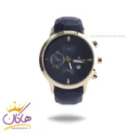 ساعت عقربه ای رومانسون مردانه چرم مشکی قاب طلایی G 2070/1