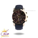 ساعت عقربه ای رومانسون مردانه بند چرم مشکی قاب طلایی G2072/2