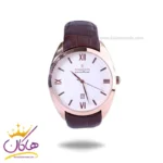 ساعت مچی رومانسون مردانه بند چرم قهوه ای صفحه سفید G 2092/6