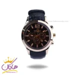 ساعت عقربه ای رومانسون مردانه بند چرم مشکی قاب طلایی G2098/1