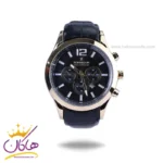 ساعت عقربه ای رومانسون مردانه بند چرم مشکی قاب طلایی G2098/2