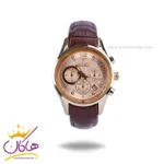 ساعت عقربه ای رومانسون زنانه بند چرم قهوه ای قاب طلایی L2101/2