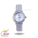 ساعت عقربه ای رویال کرون زنانه استیل نقره ای تمام نگین 3001/9
