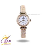 ساعت عقربه ای رویال کرون زنانه استیل طلایی تمام نگین 3002/2