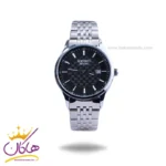 ساعت مچی سیکو مردانه فلزی نقره ای صفحه مشکی OS 9/37