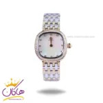 ساعت مچی سولیدا زنانه فلزی نقره ای طلایی قاب نگین دار 4135/6