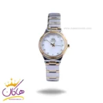 ساعت مچی سولیدا زنانه فلزی نقره ای طلایی قاب نگینی 5119/9