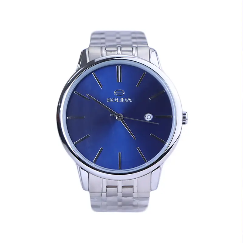 ساعت مچی سولیدا مردانه فلزی نقره ای صفحه آبی G2134/2 ساعت مچی سولیدا مردانه فلزی نقره ای صفحه آبی G2134/2 - Image 1
