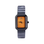 ساعت مچی سولیدا زنانه فلزی قاب مستطیل صفحه نارنجی L 6126/14