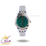 ساعت مچی سولیدا زنانه استیل نقره ای طلایی صفحه سبز S4139/7