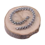 دستبند استیل مردانه طنابی نقره ای 0044/7