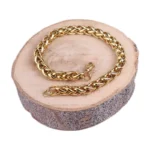 دستبند استیل مردانه طنابی طلایی 0048/1