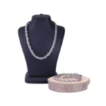 ست دستبند و زنجیر مردانه نقره‌ ای مدل طنابی 4011