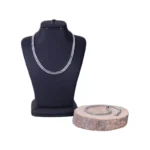 ست زنجیر و دستبند مردانه نقره‌ ای مدل کارتیر ظریف 4023