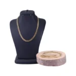 زنجیر و دستبند ست مردانه طلایی کارتیر باریک 4030