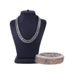 زنجیر و دستبند ست مردانه نقره‌ ای مدل کارتیر 4033