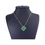 گردنبند زنانه استیل طلایی ونکلیف سبز | 3139/1