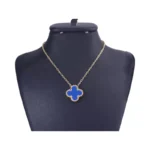 گردنبند زنانه استیل طلایی ونکلیف آبی | 3139/2