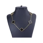 گردنبند استیل زنانه ونکلیف طلایی 5 گل | 4036/1