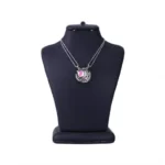 گردنبند زنانه استیل نقره‌ ای ماه و خورشید | 1597/3