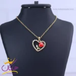 گردنبند استیل زنانه قلب و گل ST 12354/3