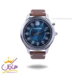 ساعت مچی تی انجین مردانه بند چرم قهوه ای صفحه آبی EP4056V04