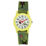 ساعت پسرانه کیو اند کیو طرح کفشدوزک مدل Q&Q) VR99J016Y)