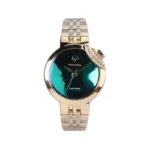 ساعت عقربه ای ویتوریا زنانه فلزی صفحه سبز آینه ای VT 3410/5