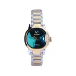 ساعت عقربه ای ویتوریا زنانه فلزی صفحه سبز آینه ای VT 3411/2