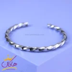 دستبند زنانه بنگل تمام پیچ نقره ای 1069