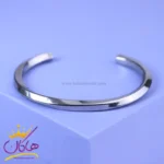 دستبند زنانه بنگل پیچی نقره ای 2098