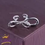 انگشتر استیل زنانه طرح پاپیون نقره ای | SP 1294